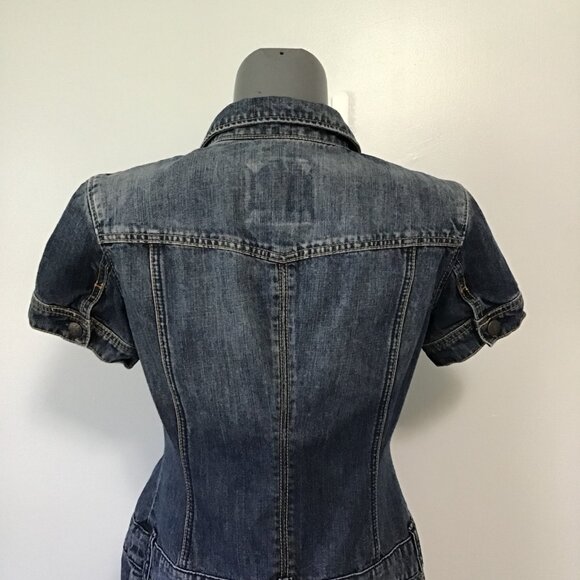 Esprit Short Sleeve Drop Waist Denim Mini Dress Size 8 - Picture 5 of 14